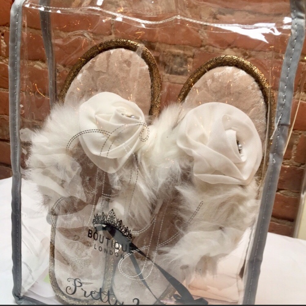 NEW Pretty You LONDON Josie Faux Fur Thong Slipper - Picture 7 of 7